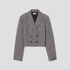 Veste ajustée boutonnée gris femme
