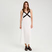 Robe longue évasée blanc femme