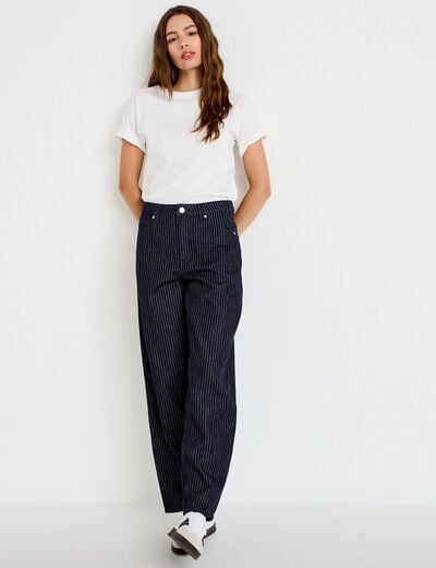 Jean mom denim brut femme
