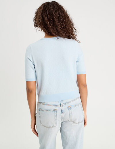 Ensemble gilet et bustier bleu clair femme