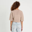 Blouse nou&eacute;e cropped beige femme