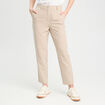 Pantalon carotte taupe femme