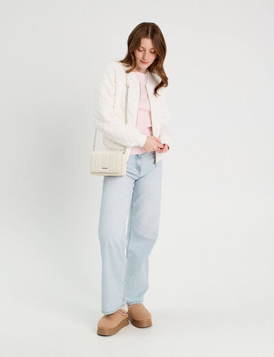 T-shirt col rond sans manches rose clair femme