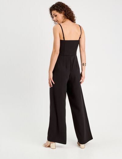 Combinaison pantalon noeud noir femme