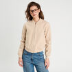 Veste teddy zippée beige femme