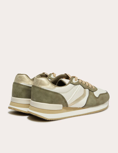 Sneakers plates vert kaki femme