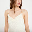Robe longue droite en maille ecru femme