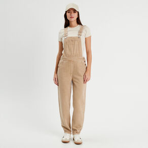 Salopette droite en jean sable femme
