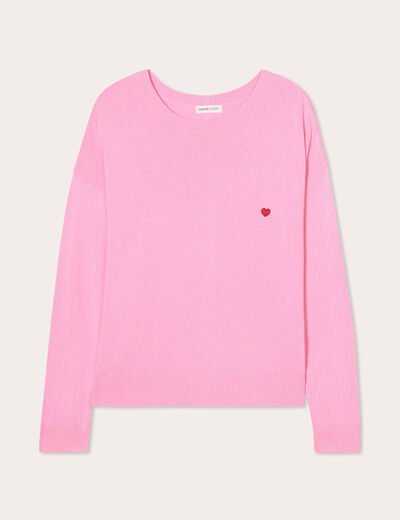 Pull manches longues rose femme