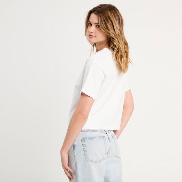 T-shirt avec coquillages blanc femme