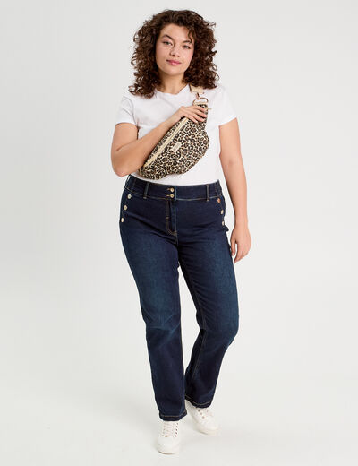 Jeans regular stretch denim brut femme