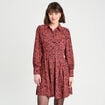 Robe chemise évasée fluide rouge clair femme
