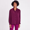 Chemise manches longues prune femme