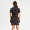 Robe droite en jean zippée denim noir femme