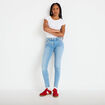 Jean skinny push-up taille standard denim bleach femme