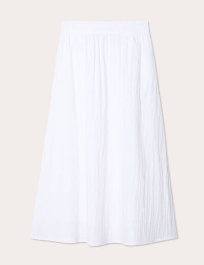 Jupe longue évasée blanc femme