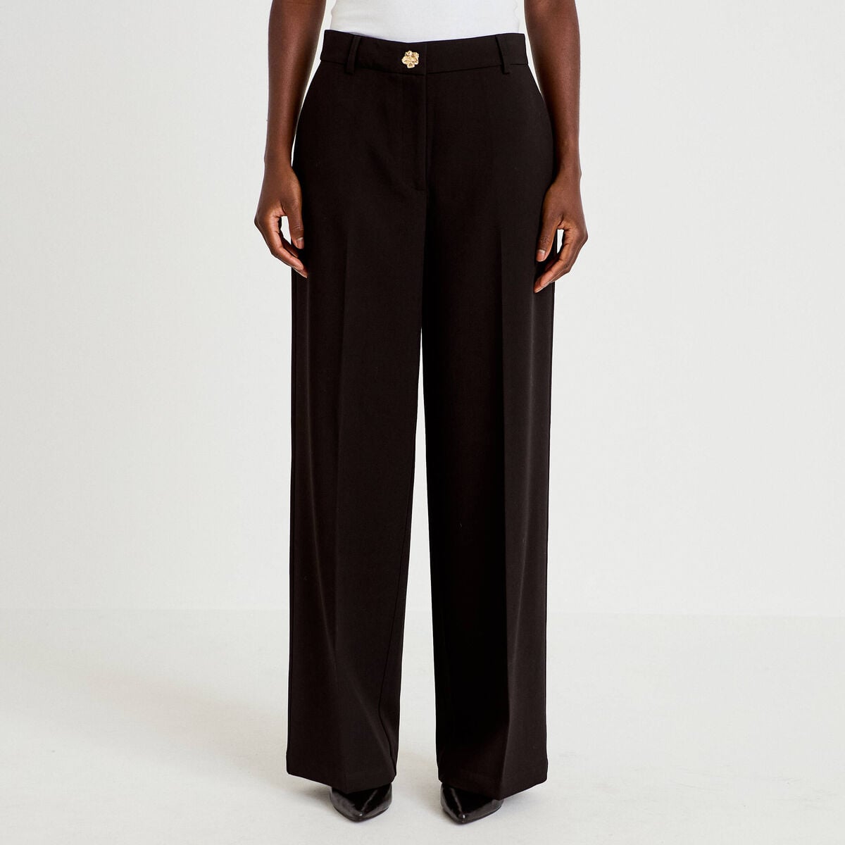 Pantalon bootcut taille standard noir femme