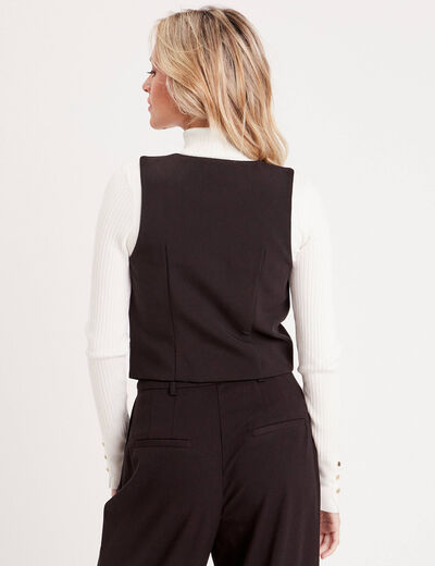 Veston sans manches noir femme