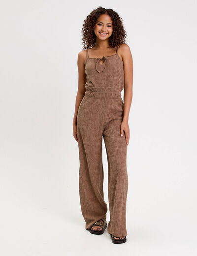 Combinaison large stretch marron femme