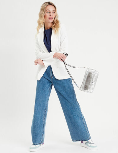Veste blazer cintrée ecru femme