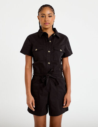 Combishort noir femme