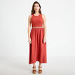 Robe longue effet 2-en-1 vieux rose femme