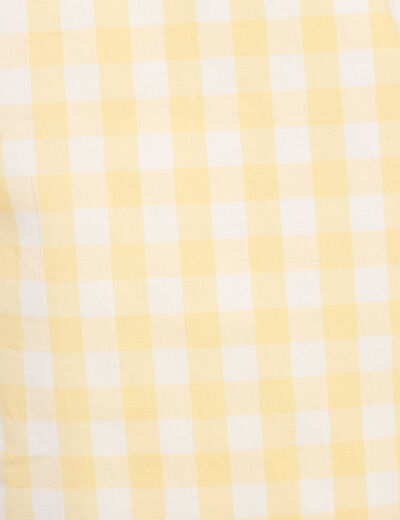 Short droit taille élastiquée jaune femme