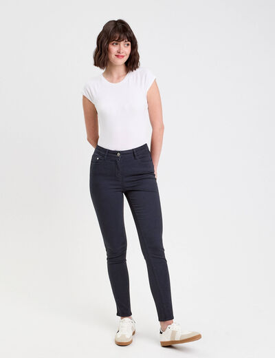 Jeans slim 5 poches bleu marine femme