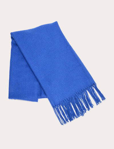 &Eacute;charpe &agrave; franges bleu electrique femme