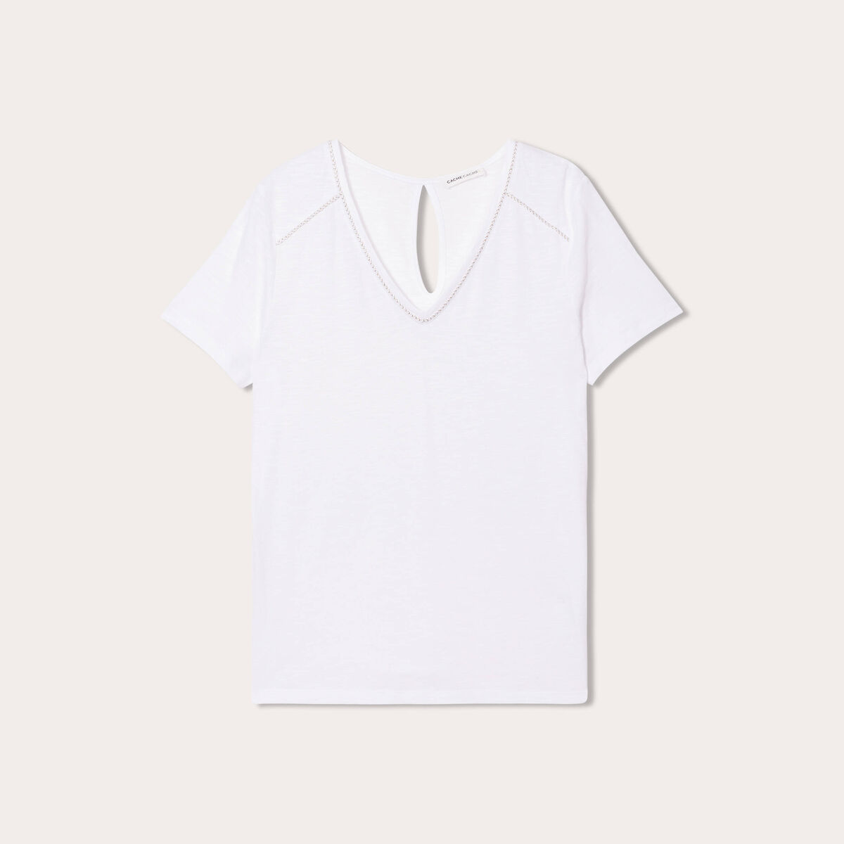 T-shirt manches courtes blanc femme