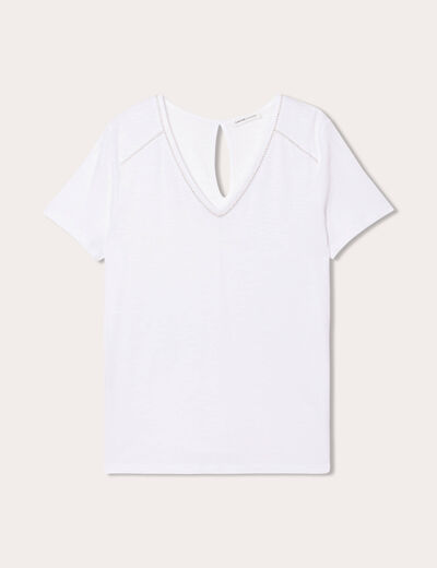 T-shirt manches courtes blanc femme
