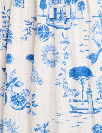 Robe longue évasée bleu roi femme