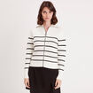 Gilet zippé manches longues ecru femme