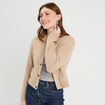 Gilet manches longues taupe femme