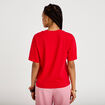 T-shirt col v manches courtes rouge femme