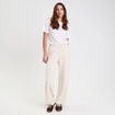 Jegging fluide taille standard ecru femme