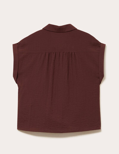 Blouse manches courtes marron femme