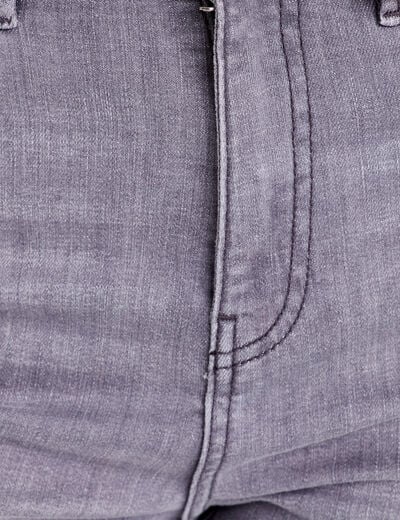 Jeans skinny taille haute denim gris clair femme