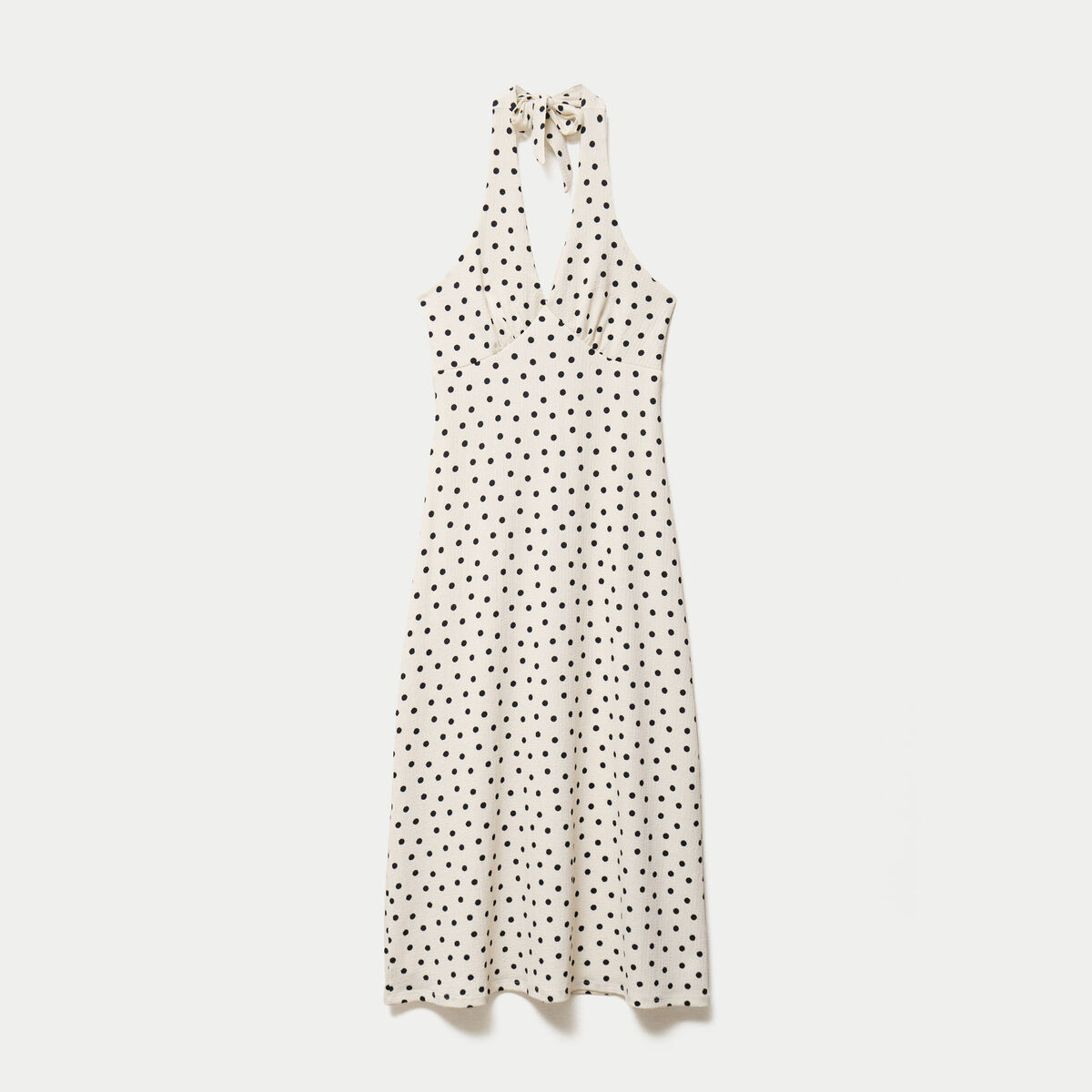 Robe &eacute;vas&eacute;e 3/4 sans manches col v beige clair femme