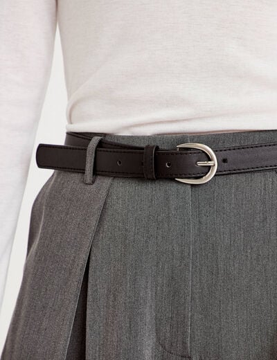 Pantalon bootcut ceinture amovible gris clair femme
