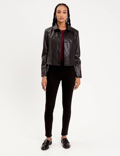 Jeans skinny push-up denim noir femme