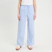 Pantalon large élastiqué bleu foncé femme