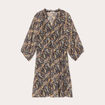 Robe évasée manches 3/4 noir femme