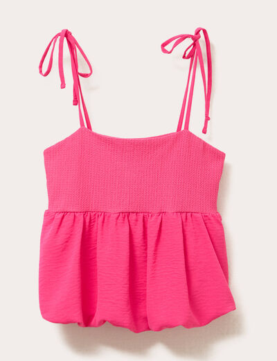 Blouse bretelles fines rose vif femme