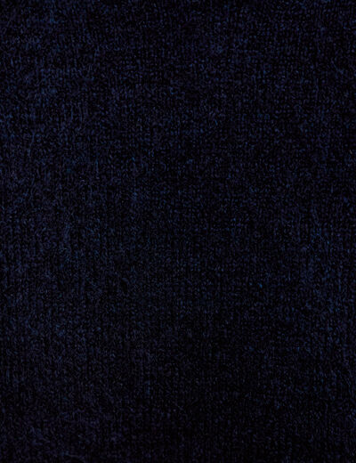 Pull fin 2-en-1 manches longues bleu marine femme