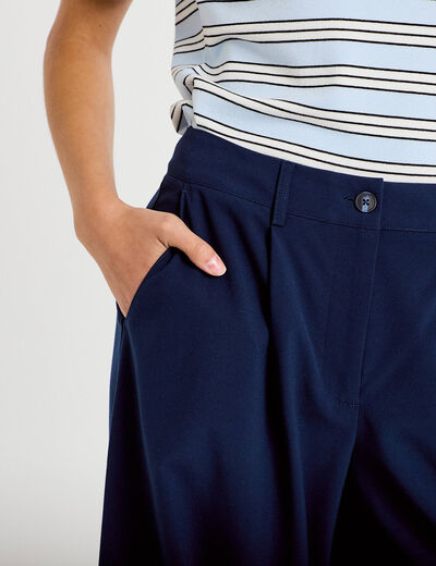 Pantalon bootcut taille standard bleu marine femme