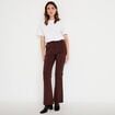Pantalon bootcut &agrave; pont marron fonc&eacute; femme