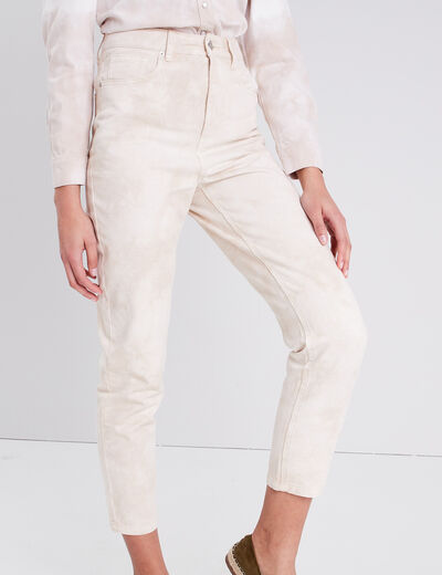 Jeans mom taille haute jaune clair femme