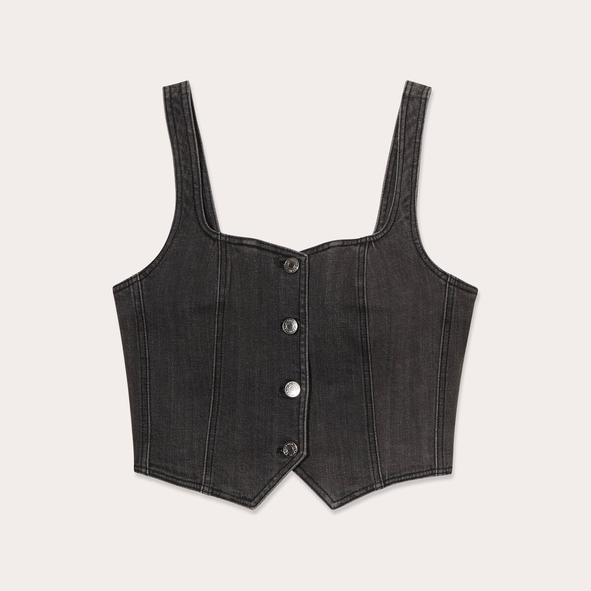 Bustier en jean noir femme
