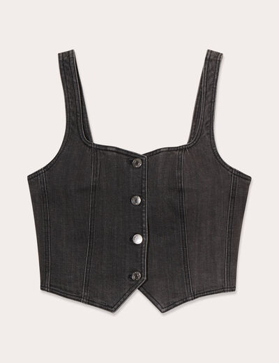 Bustier en jean noir femme